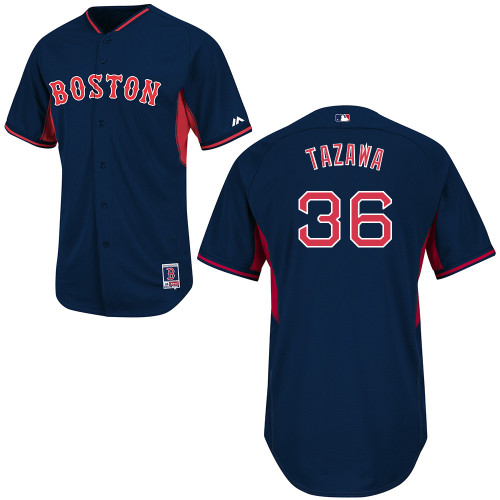 Junichi Tazawa #36 MLB Jersey-Boston Red Sox Men's Authentic 2014 Road Cool Base BP Navy Baseball Jersey